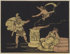 Aeneas ve Helen (renkli taş baskı) by English School