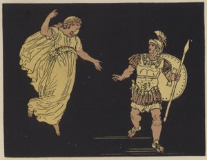 Aeneas ve Creusa'nın gölgesi (renkli lito) by English School