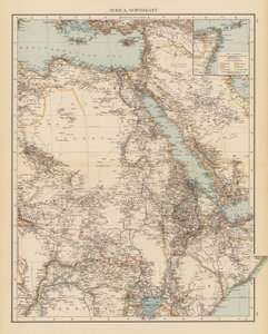 Afrika, Kuzeydoğu (renkli lito) by English School