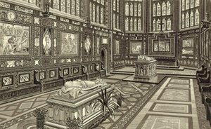 Albert Memorial Şapeli, Windsor (lito) by English School