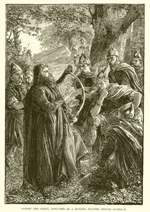 Büyük Alfred, arpçı kılığına girmiş, Guthrum