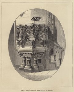 Tüm Azizler Kilisesi, Cheltenham, Minber (gravür) by English School