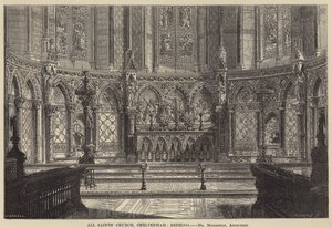 Tüm Azizler Kilisesi, Cheltenham, Reredos (gravür) by English School