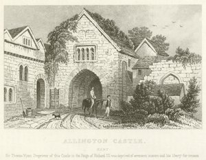 Allington Kalesi, Kent (gravür) by English School