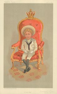 Alphonso VIII, İspanya Kralı, Doğuştan Kral, 21 Ocak 1893, Vanity Fair karikatürü by English School