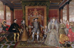 Tudor Veraset Alegorisi: Henry VIII Ailesi, c.1589-95 by English School