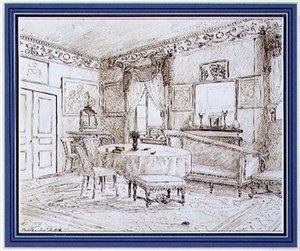 Bir İngiliz Regency salonunun iç mekanı, Londra by English School