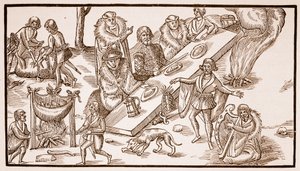 İrlanda Ziyafeti, 1581 (sepya fotoğrafı) by English School