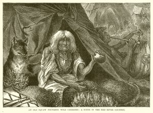Yabani Kirazları Vuran Yaşlı Bir Squaw: Red River Country
