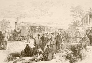 1880 dolaylarında erken bir Çin demiryolu (litho) by English School