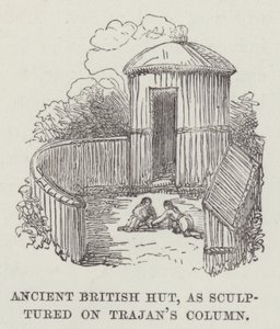 Antik İngiliz kulübesi, Trajan Sütunu (gravür) üzerine oyulmuş olarak by English School