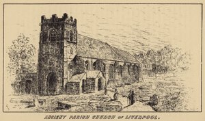 Liverpool Antik Parish Kilisesi (gravür) by English School
