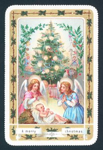 Melekler ve Bebek, Noel Kartı by English School