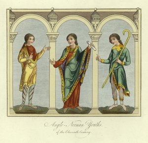 11. Yüzyılın İngiliz-Norman gençleri by English School