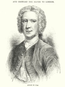 1744 yılında Anson (gravür) by English School