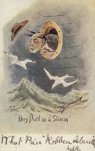 "Any Port in a Storm" (renkli taş baskı) by English School