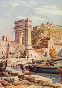 Trajan Kemeri ve Ancona Limanı, İtalya (renkli taş) by English School