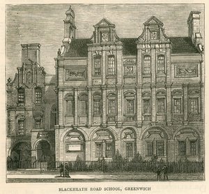 London School Board'un Mimarisi: Blackheath Road School, Greenwich, Londra by English School