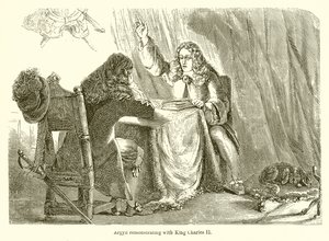 Argyll, Kral II. Charles ile tartışıyor by English School