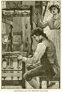 Arkwright ve İplik Makinası by English School