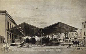 Geliş ve Gidiş Hangarları, Euston 1838 by English School