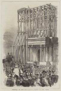 Wellington Heykelinin Kemere Gelişi (gravür) by English School