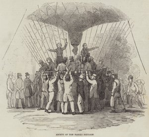 Nassau Balonunun Yükselişi (gravür) by English School