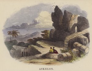 Askelon (renkli gravür) by English School