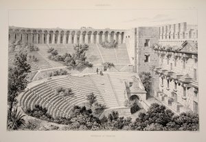 Aspendu - Tiyatronun İç Mekanı, pub. 1863 litografi. by English School