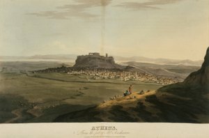 Atina, JC Hobhouse'un '1809-1810 yıllarında Arnavutluk ve diğer eyaletlerden... Konstantinopolis'e bir yolculuk' adlı eserinden illüstrasyon by English School
