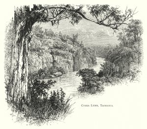 Avustralya: Corra Lynn, Tazmanya (gravür) by English School
