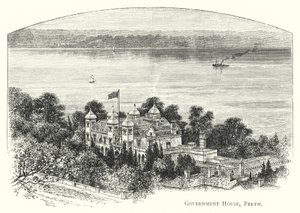 Avustralya: Hükümet Konağı, Perth (gravür) by English School
