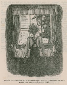 Edgware Road, Londra'da tıraş olurken bir beyefendiye korkunç görüntü - 30 Eylül 1846 by English School
