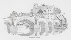 Aylesford Köprüsü (lito) by English School