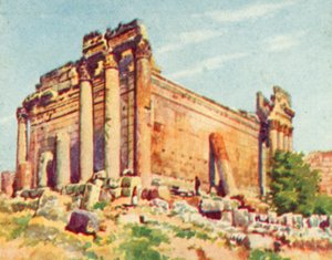 Baalbek, Baküs Tapınağı (renkli lito) by English School