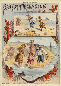 Deniz kenarındaki bebek (chromolitho) by English School
