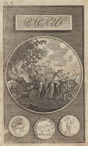 Bacchus, antik Roma şarap tanrısı (gravür) by English School