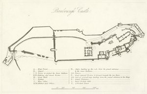Bamborough Kalesi (gravür) by English School