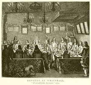 Whitehall'da ziyafet by English School