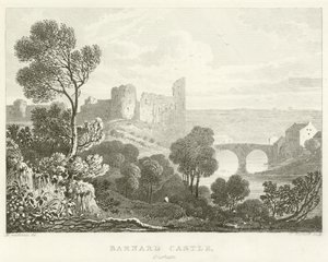 Barnard Kalesi, Durham (gravür) by English School