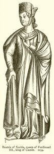 Suabia Beatrix, Ferdinand III Kraliçesi, Kastilya Kralı. 1234 by English School