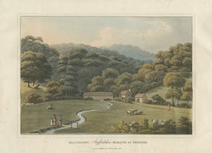 Beaudesert Park: renkli aquatint gravürü, 1816 by English School