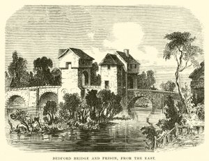 Bedford Köprüsü ve Hapishanesi; Doğudan (gravür) by English School