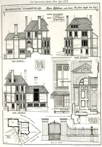 Bijou Residence Sunnycote, Hampstead, John Ingle Lee Esq için (stüdyo ile), The Building News