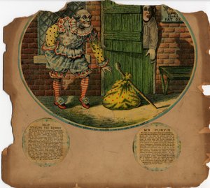 Billy Purvis Stealing the Bundle (renkli taş baskı) by English School