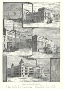 Birmingham Manufactories (gravür) by English School