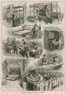 Messrs Peak, Frean and Co.s fabrikasında bisküvi yapımı by English School