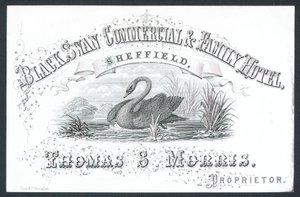 Black Swan Ticari ve Aile Oteli, Sheffield, ticari kart by English School
