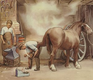 Atı nallayan demirci (renkli taş) by English School