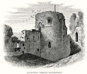 Bothwell Kalesi, Clydesdale (gravür) by English School